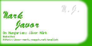 mark javor business card