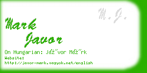 mark javor business card